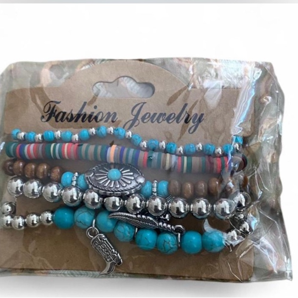 Multicolor Beaded Bracelet Set - Picture 2 of 5
